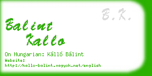 balint kallo business card